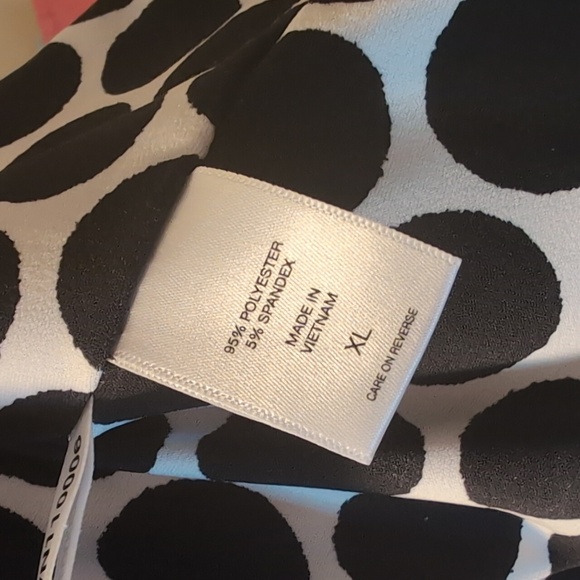 New York & Company Black and White Polka Dot Stretch Dress Cap Sleeve XL - Picture 11 of 13